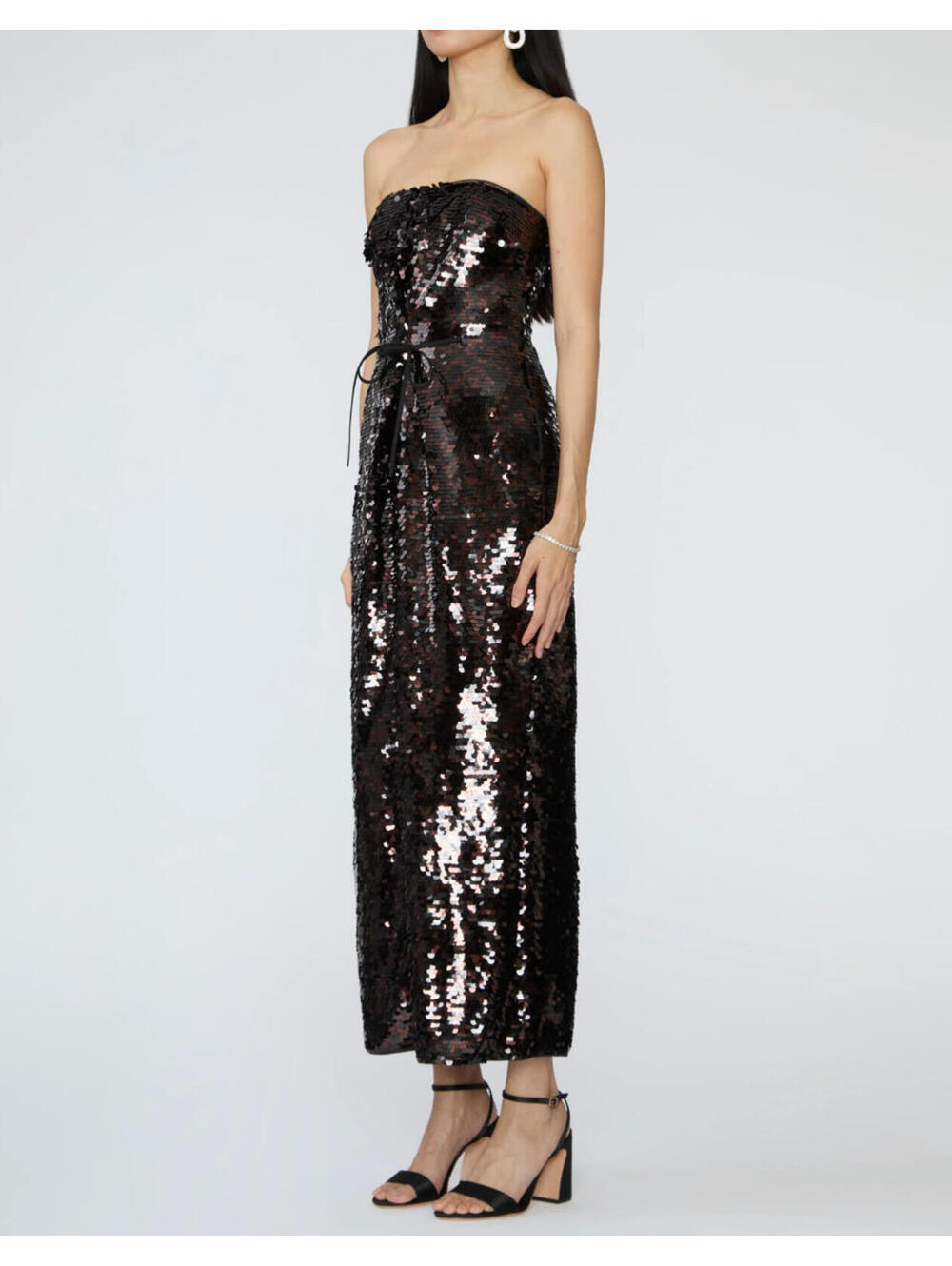 NWT $600 STAUD Cece Sequin Embellished Designer Cocktail Midi Gown Dress 2/XS